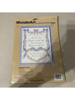 Vtg wonderart Wedding Sampler 1804